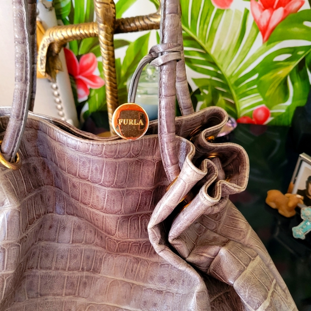 FURLA SOFT CROCODILE BAG
